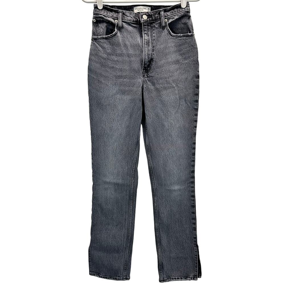 Abercrombie & Fitch The 90s Straight Ultra High Rise Curve Love Black 26